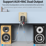 K16 2 in 1 3.5mm AUX + RAC Dual Output Plug-in Bluetooth 5.0 Audio Transmitter Receiver with Remote Control, CN Plug (Black) Eurekaonline