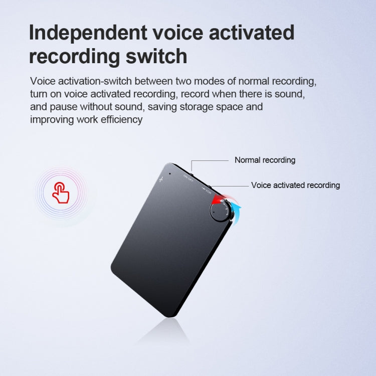 K2 Portable Ultra-thin Card Voice Recorder, Capacity:16GB(Black) Eurekaonline