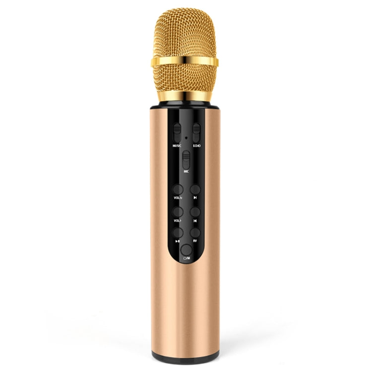 K3 Bluetooth 5.0 Karaoke Live Stereo Sound Wireless Bluetooth Condenser Microphone (Gold) Eurekaonline