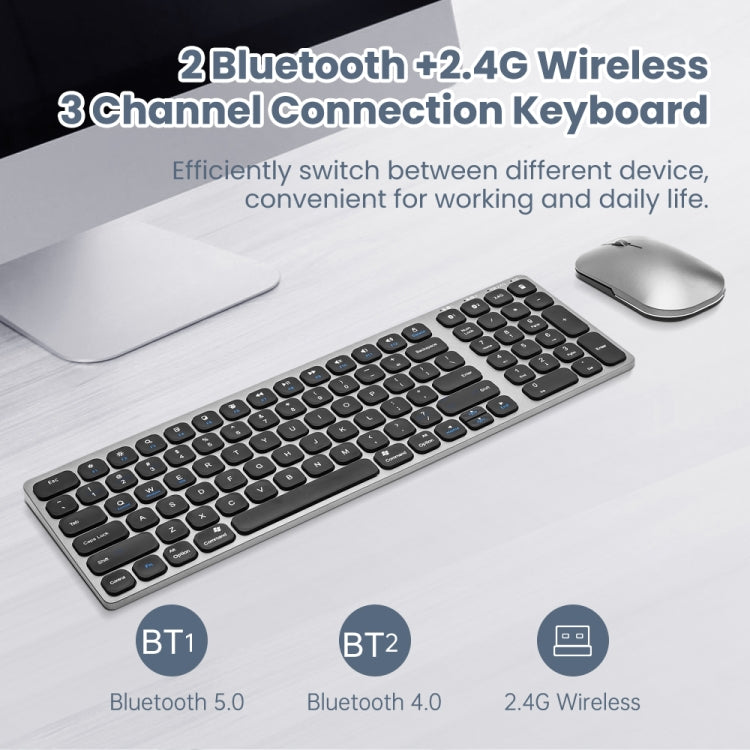 K4500 Wireless Bluetooth Keyboard + Three-modes Charging Silent Mouse Set Eurekaonline