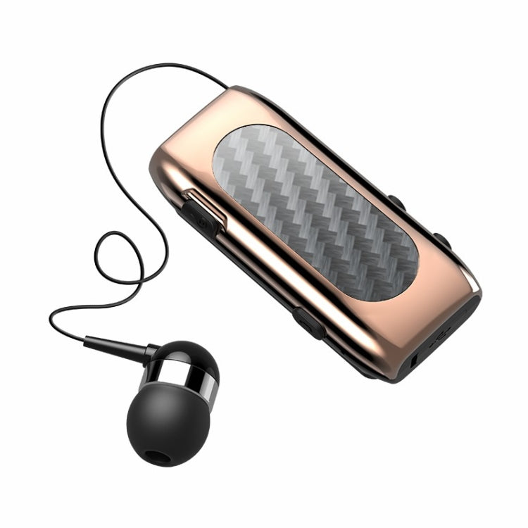 K56 Lavalier Noise Reduction Carbon Brazing Bluetooth Earphone(Gold) Eurekaonline