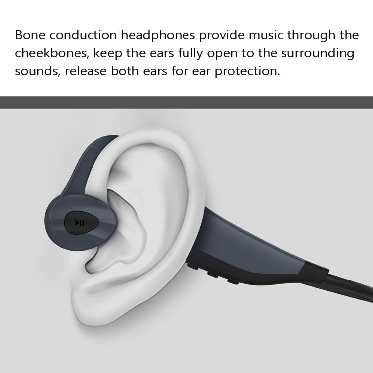 K7 Bone Conduction Bluetooth 5.0 Wireless Earphone Waterproof Headphones 16GB RAM(Gray) Eurekaonline