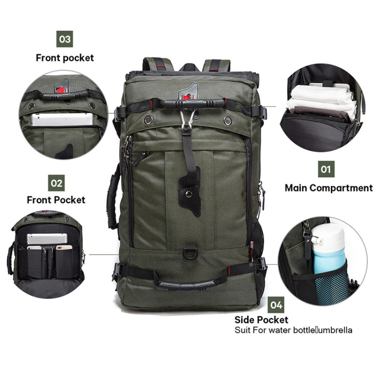 KAKA kaka2070 Oversized Version Men Oxford Cloth Waterproof Backpack Mountain Bag, Capacity: 50L(Army Green) Eurekaonline