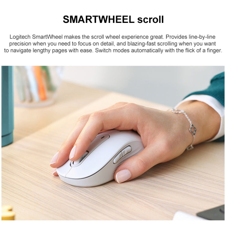 logitech m650 5-keys 2000 dpi wireless bluetooth silent mouse (white)