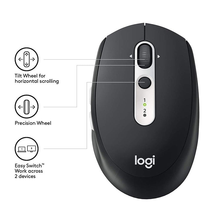 logitech m590 dual mode wireless bluetooth light sound mouse(grey)