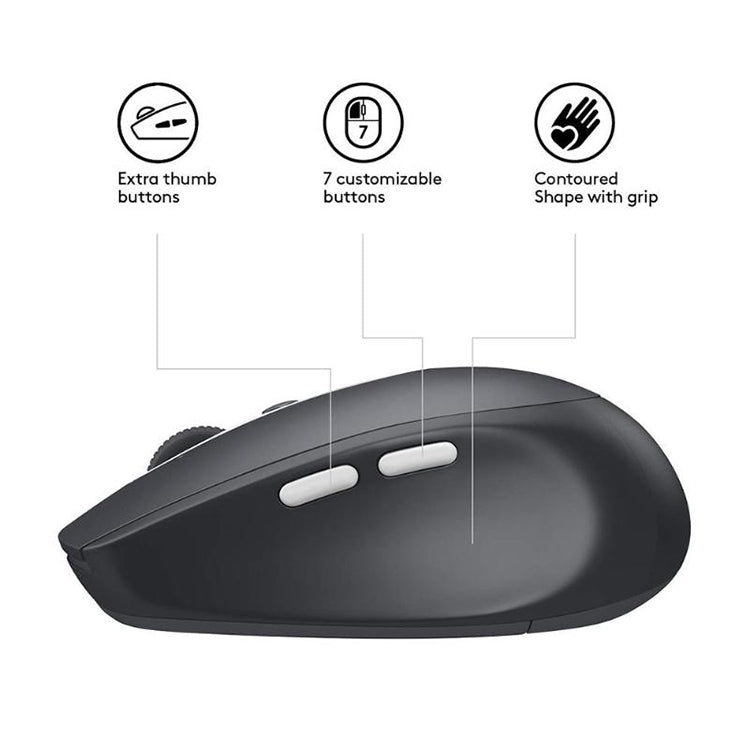 logitech m590 dual mode wireless bluetooth light sound mouse(black)