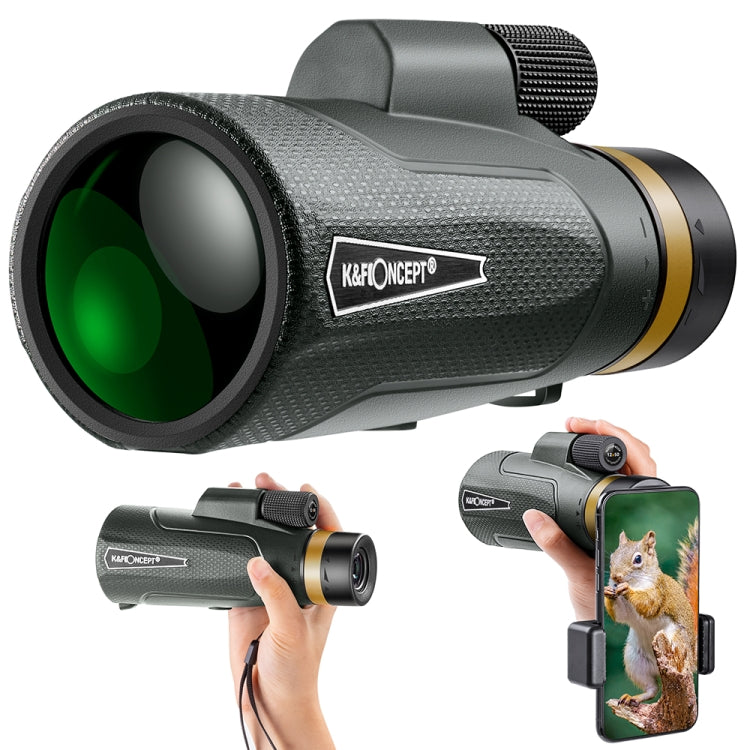 KF33.013 K&F Concept 12X50 Monoculars Adults High Power Monocular Telescope With Smartphone Adapter Eurekaonline