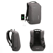 KINGSONS KS-3149 Laptop Backpack College Student Anti-Theft USB Shoulders Bag 15-inch +Lock (Dark Gray) Eurekaonline