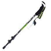 KODENOR Outdoor Mountaineering Portable Foldable Carbon Fibre Straight Handle Alpenstocks Trekking Poles, Length : 63-135CM (Black+green) Eurekaonline