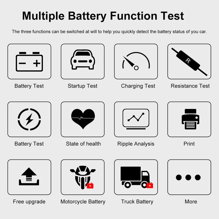 KONNWEI KW720 Car 3.2 inch 6V-24V Lead-acid Battery Tester with Printer Eurekaonline