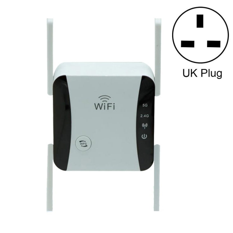 KP1200 1200Mbps Dual Band 5G WIFI Amplifier Wireless Signal Repeater, Specification:UK Plug(White) Eurekaonline