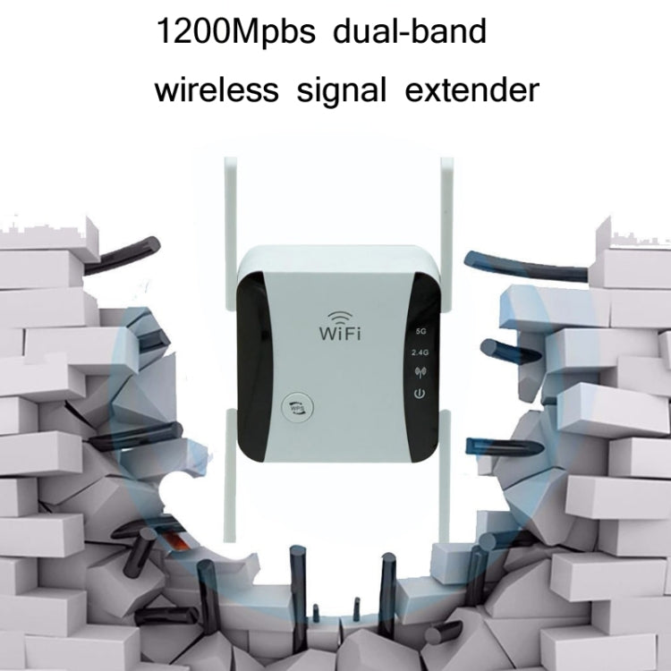 KP1200 1200Mbps Dual Band 5G WIFI Amplifier Wireless Signal Repeater, Specification:US Plug(White) Eurekaonline
