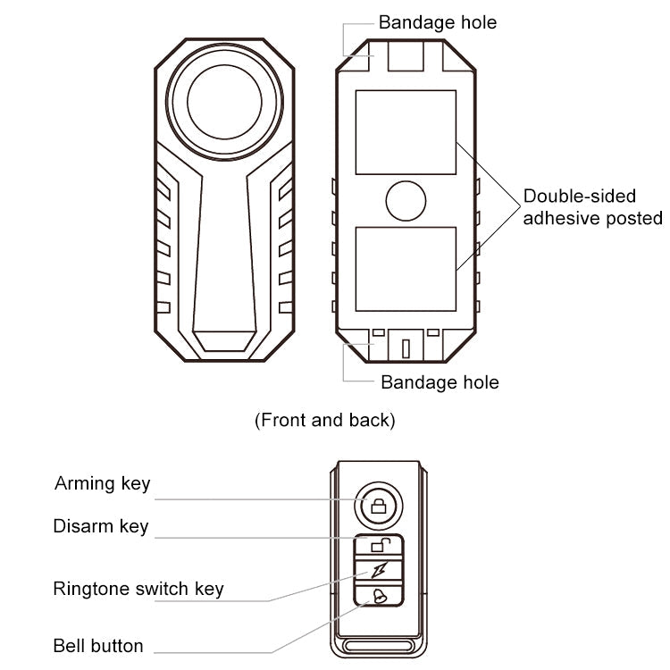 KS-SF22R IP55 Waterproof Wireless 113dB Vibration Burglar Sensor Alarm with Remote Control for Vehicle / Bicycle / Electric Bicycle Eurekaonline