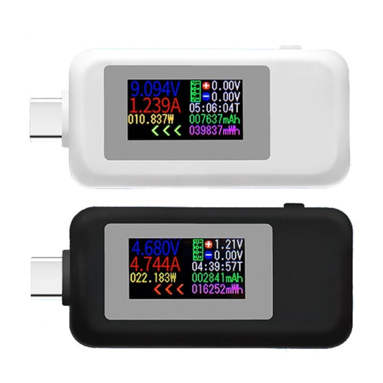KWS-1902C Color Type C USB Tester Current Voltage Monitor Power Meter Mobile Battery Bank Charger Detector(Black) Eurekaonline