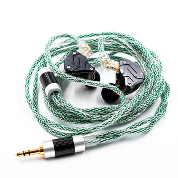 KZ 90-11 2pin 0.75mm Gold Plated Pin 8 Strand Braided Mesh Headphone Upgrade Cable(Transparent Green) Eurekaonline