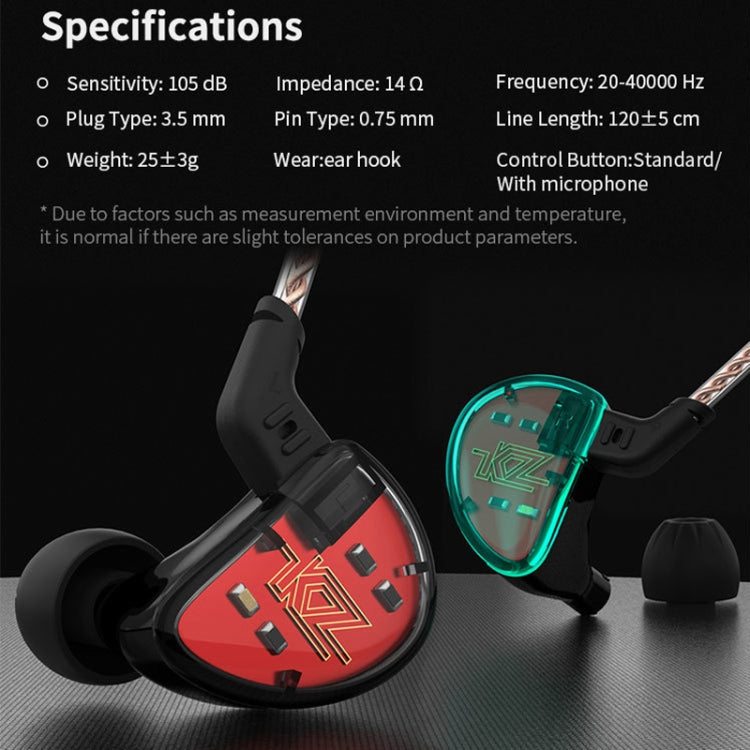 KZ AS10 Ten Unit Moving Iron In-ear HiFi Earphone without Microphone(Cyan) Eurekaonline