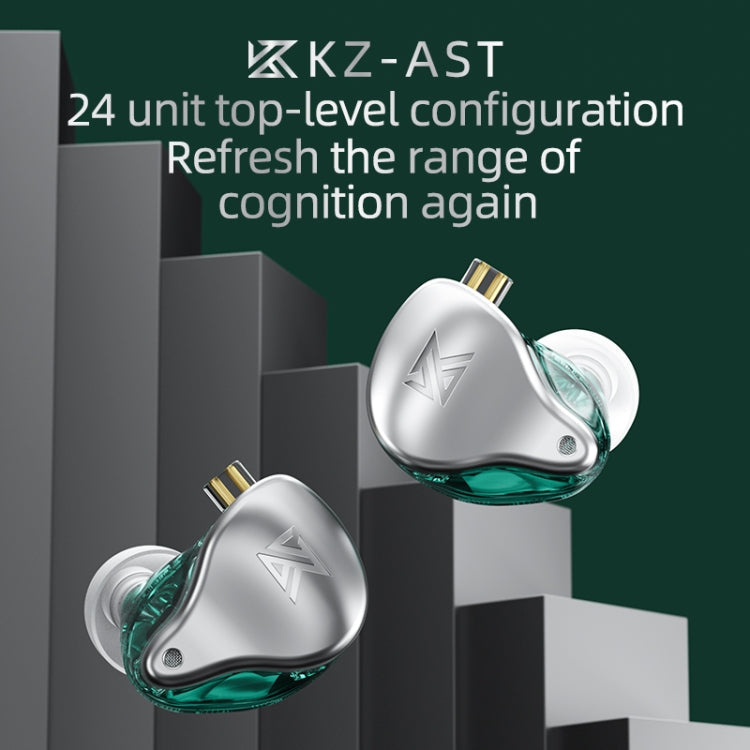 KZ AST 24-unit Balance Armature Monitor HiFi In-Ear Wired Earphone With Mic(Black) Eurekaonline