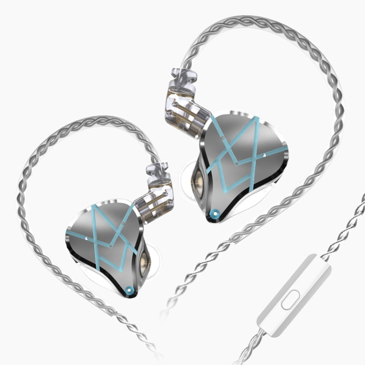 KZ ASX 20-unit Balance Armature Monitor HiFi In-Ear Wired Earphone With Mic(Silver) Eurekaonline