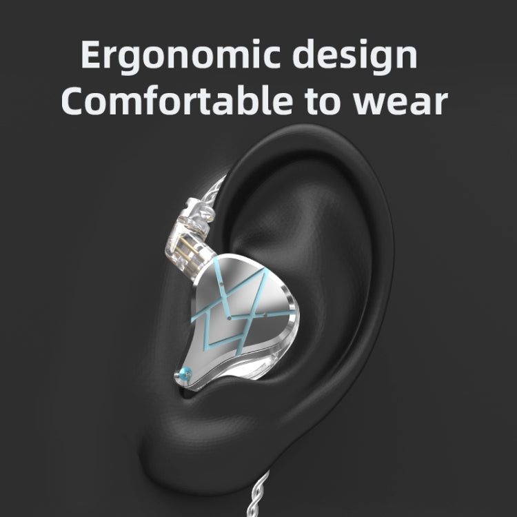KZ ASX 20-unit Balance Armature Monitor HiFi In-Ear Wired Earphone With Mic(Silver) Eurekaonline