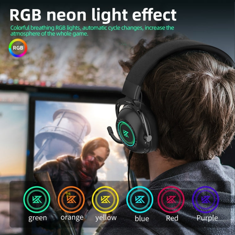 2.4G Dual Mode Gaming RGB Lighting Headphones(Black) Eurekaonline