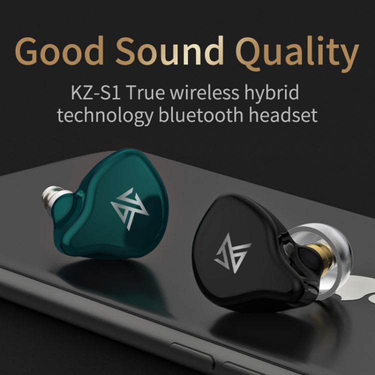 KZ S1 1DD+1BA Hybrid Technology Wireless Bluetooth 5.0 Stereo In-ear Sports Earphone with Microphone(Green) Eurekaonline