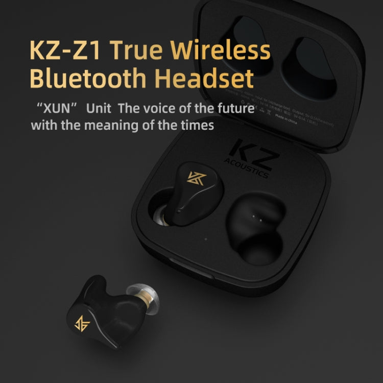 KZ Z1 1DD Dynamic True Wireless Bluetooth 5.0 Sports In-ear Earphone(Black) Eurekaonline