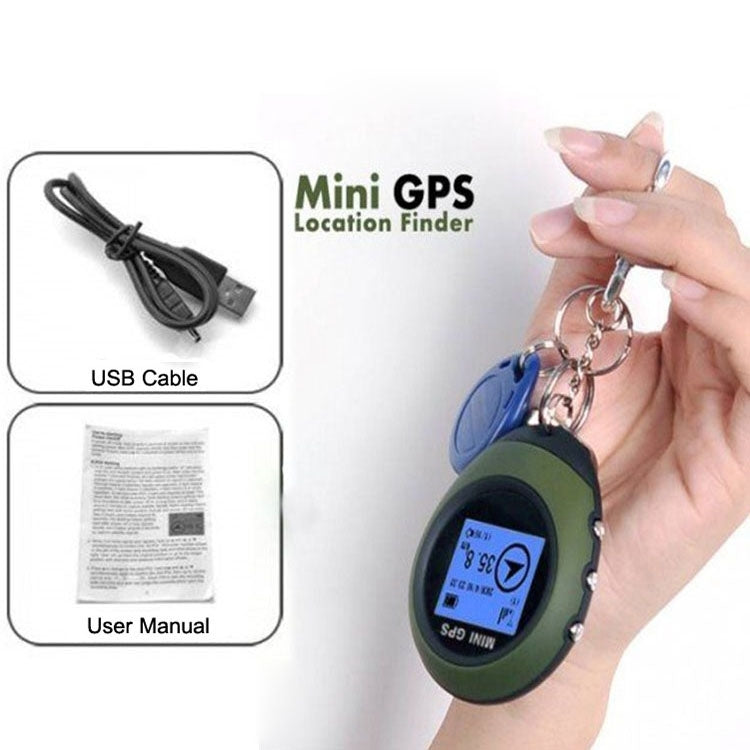 Keychain Handheld Mini GPS Navigation USB Rechargeable Location Finder Tracker for Outdoor Travel(Green) Eurekaonline