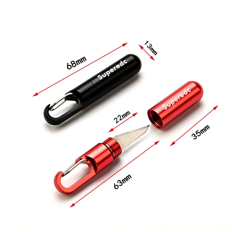 Keychain Pendant Small Knife Portable Art Cutting Knife(Aluminum Alloy Red) Eurekaonline