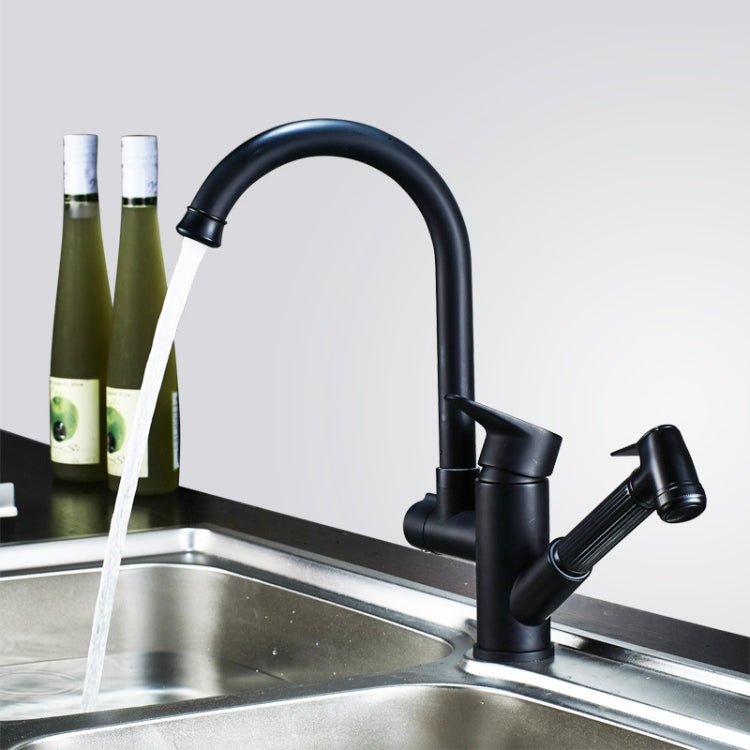 Kitchen Pull-Out Double Faucet Water Table Hot And Cold Water Faucet, Specification: Wheel Bending Pull Eurekaonline