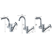 Kitchen Pull-Out Double Faucet Water Table Hot And Cold Water Faucet, Specification: Wheel Bending Pull Eurekaonline