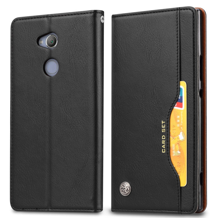 Knead Skin Texture Horizontal Flip Leather Case for Sony Xperia XA2, with Photo Frame & Holder & Card Slots & Wallet(Black) Eurekaonline