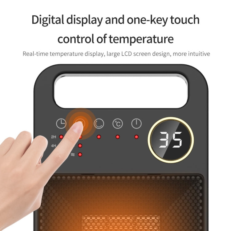 LCD Digital Display Rotary Remote Control Heater PTC Ceramic Heating Heater, Spec: EU Plug (Black) Eurekaonline