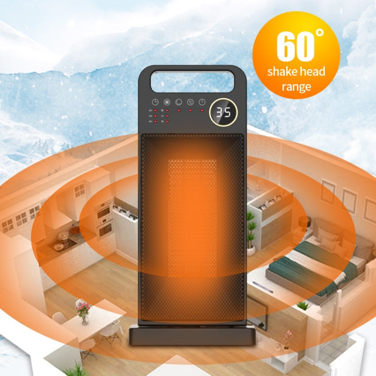 LCD Digital Display Rotary Remote Control Heater PTC Ceramic Heating Heater, Spec: EU Plug (Black) Eurekaonline