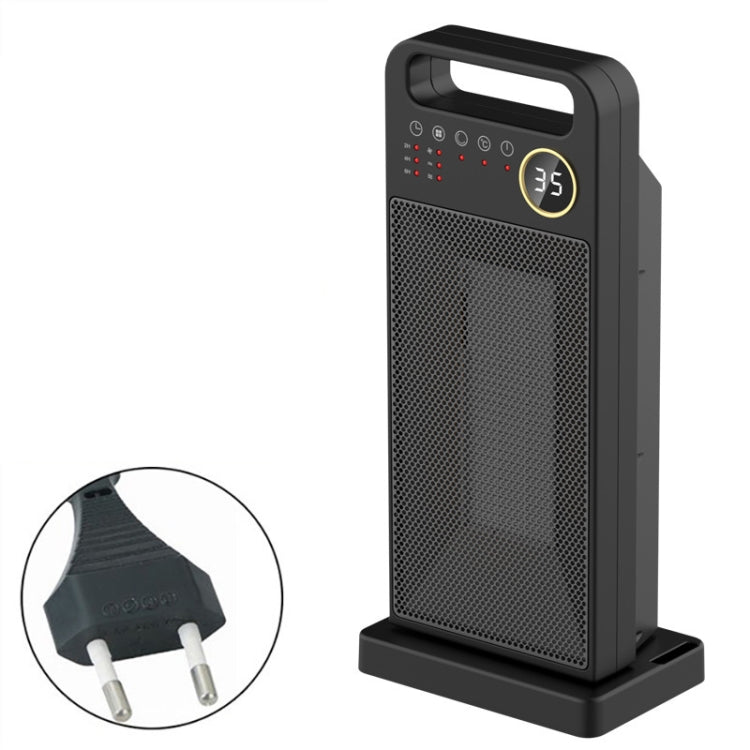 LCD Digital Display Rotary Remote Control Heater PTC Ceramic Heating Heater, Spec: EU Plug (Black) Eurekaonline