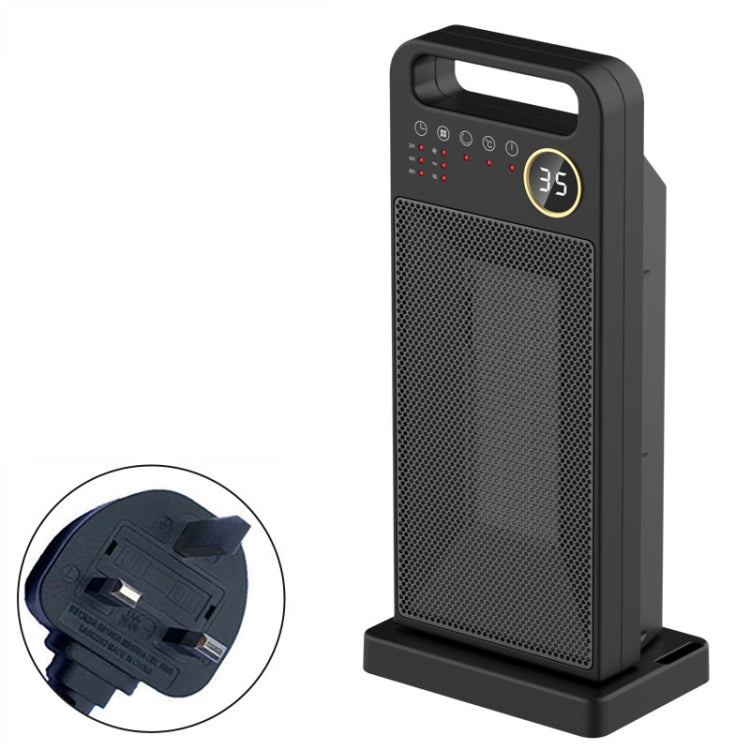 LCD Digital Display Rotary Remote Control Heater PTC Ceramic Heating Heater, Spec: UK Plug (Black) Eurekaonline