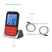 LCD Digital Food Thermometer with Dual Probe Sensors Timer(Black) Eurekaonline