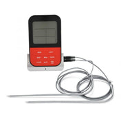 LCD Digital Food Thermometer with Dual Probe Sensors Timer(Silver) Eurekaonline