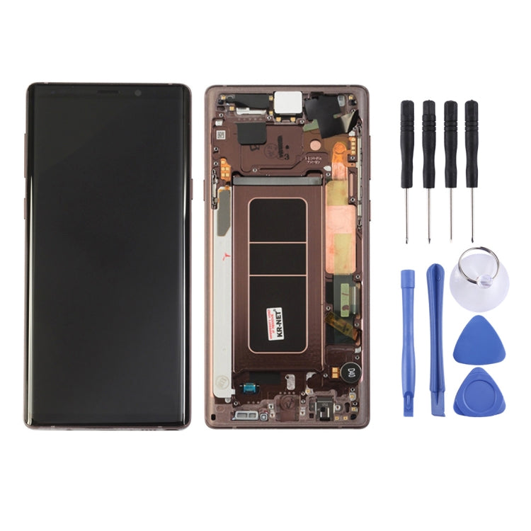 LCD Screen and Digitizer Full Assembly with Frame for Galaxy Note9 / N960A / N960F / N960V / N960T / N960U(Mocha Gold) Eurekaonline