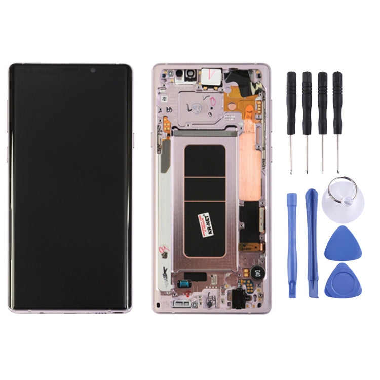 LCD Screen and Digitizer Full Assembly with Frame for Galaxy Note9 / N960A / N960F / N960V / N960T / N960U(Pink) Eurekaonline