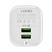 LDNIO A201 2.4A Dual USB Charging Head Travel Direct Charge Mobile Phone Adapter Charger With 8 Pin Data Cable (US Plug) Eurekaonline