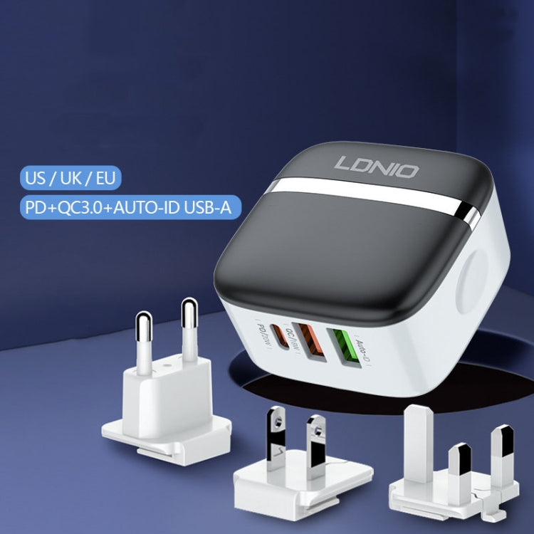 LDNIO A3513Q 32W QC3.0 3 USB Ports Phone Adapter US Plug with Type-C to 8 Pin Cable Eurekaonline