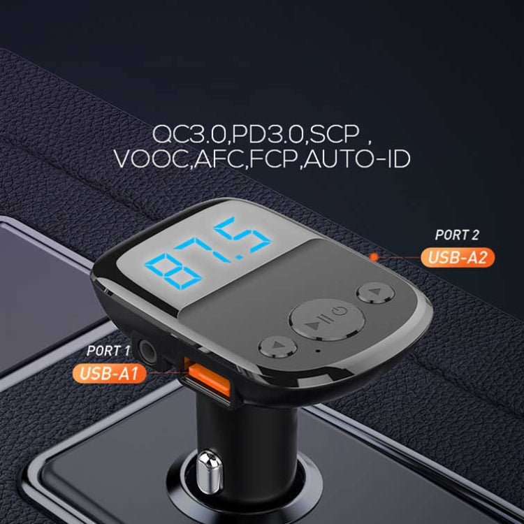 LDNIO C706Q QC3.0+AUTO-ID Car Bluetooth FM Music Digital Display Car Charger with 8 Pin Cable Eurekaonline