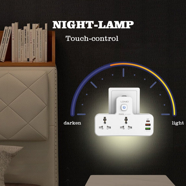 LDNIO SC2311 20W PD+QC 3.0 Multifunctional Home Fast Charging Socket with Night Light, Spec: EU Plug Eurekaonline