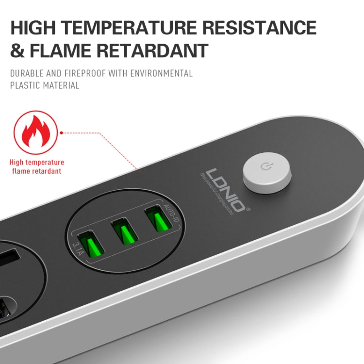 LDNIO SC3301 3 x USB Ports Travel Home Office Socket, Cable Length: 1.6m, EU Plug Eurekaonline