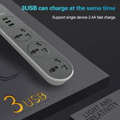 LDNIO SC3301 3 x USB Ports Travel Home Office Socket, Cable Length: 1.6m, EU Plug Eurekaonline