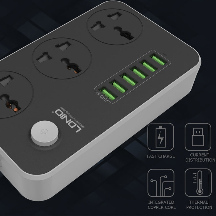 LDNIO SC3604 6 x USB Ports Multi-function Travel Home Office Socket, Cable Length: 2m, UK Plug Eurekaonline