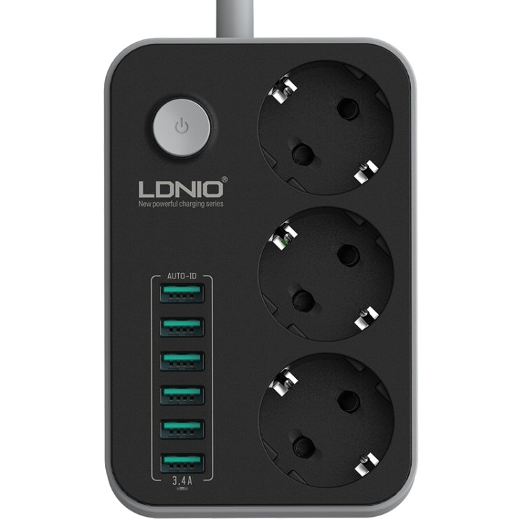 LDNIO SE3631 3.4A 6 x USB Ports Multi-function Travel Home Office Socket, Cable Length: 1.6m, EU Plug Eurekaonline