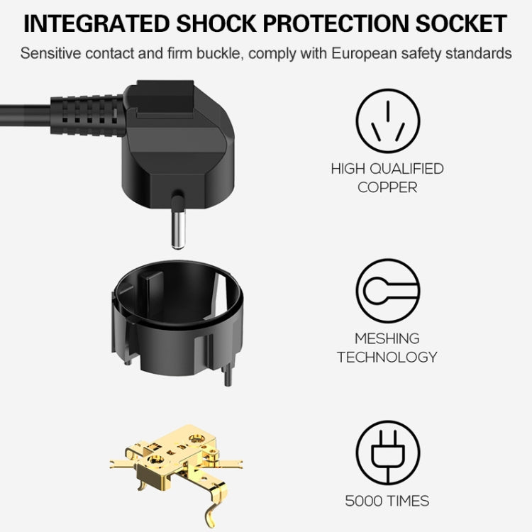 LDNIO SE6403 4 x USB Ports Multi-function Travel Home Office Non-slip Socket, Cable Length: 2m, EU Plug Eurekaonline