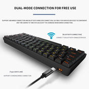 LEAVEN K28 61 Keys Gaming Office Computer RGB Wireless Bluetooth + Wired Dual Mode Mechanical Keyboard, Cabel Length:1.5m, Colour: Tea  Axis (Black) Eurekaonline