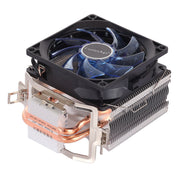 LED CPU Cooler Pure Copper Double Heat Pipe CPU Radiator CPU Fan, with Blue Light Eurekaonline